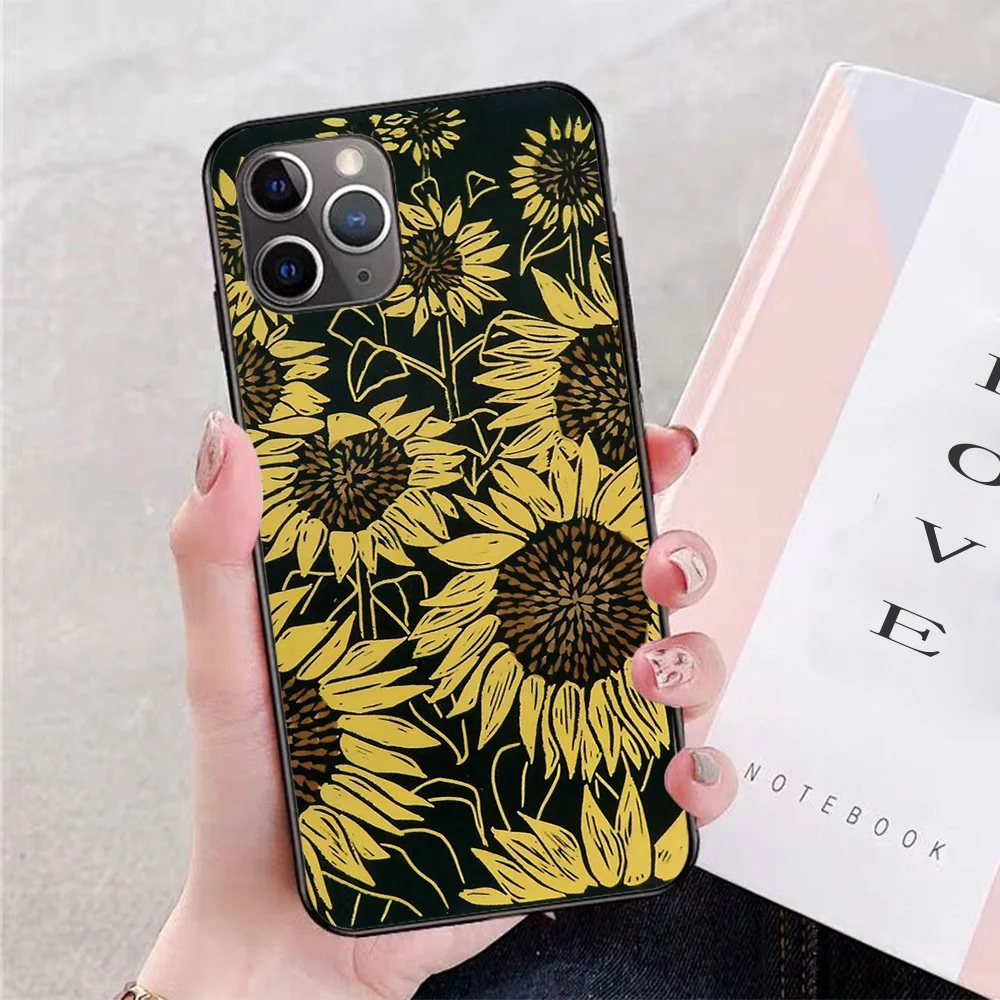 

For iPhone Sunflower field Soft TPU Border Apple iPhone Case