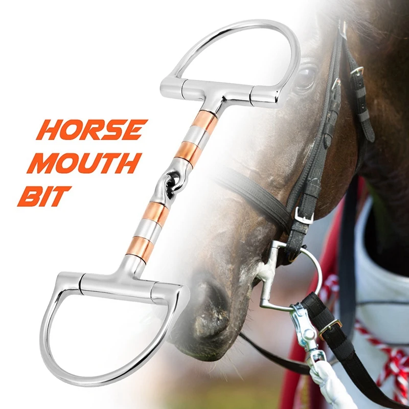 

New Sale Equestrian Horse Mouth Bit Stainless Steel Horse Mouth Piece Snaffle Double Jointed Bit Horse Racing Accessory