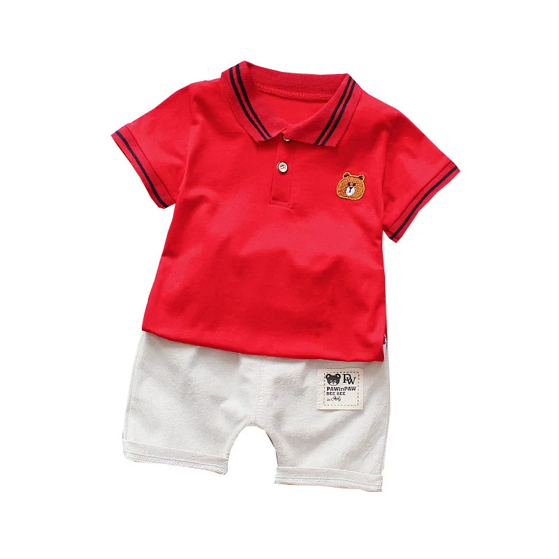 

Новинка, летняя одежда для малышей, одежда для малышей, футболка с мультяшным медведем для мальчиков и девочек, шорты, 2 шт./компл., Одежда для ...