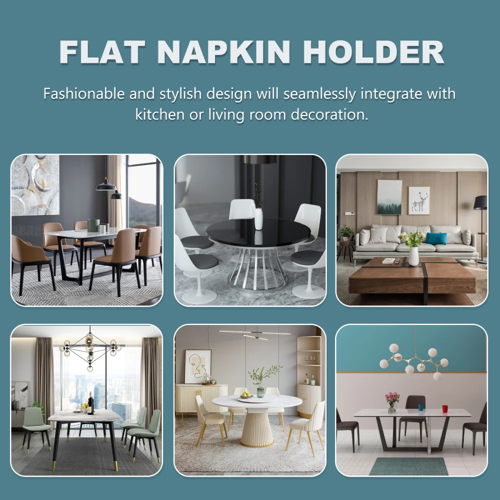 

1pc Desktop Napkin Stand Stainless Steel Fixing Serviette Holder for Table