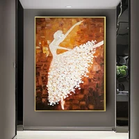 hand painted modern ballet dancer picture abstract palette knife oil painting canvas wall art home decoratio for living room art