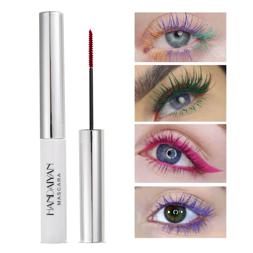 HANDAIYAN Eyes Makeup Colored Mascara Waterproof Easy Remove Lengthen Eyelashes Party Use |