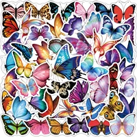 103050pcs pretty colorful butterfly animal stickers fridge phone guitar motorcycle luggage waterproof cartoon sticker decal