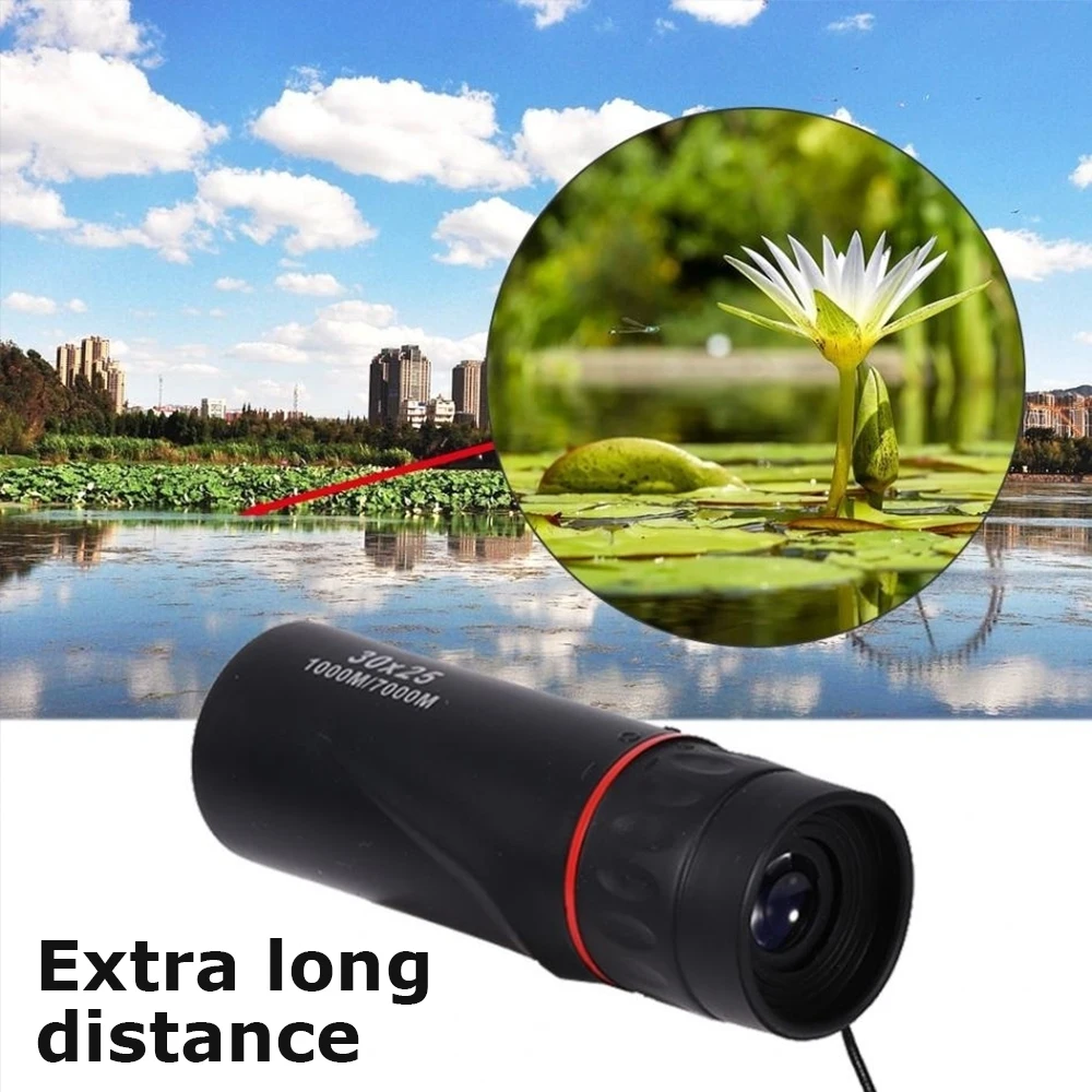 HD монокуляр 30x25 телескоп водонепроницаемый Карманный черные линзы охотничий