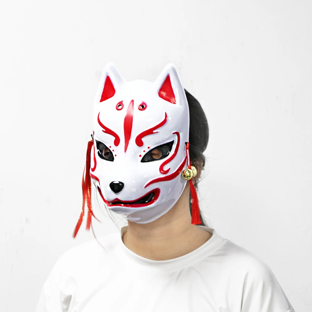 Новинка пластиковая маска в японском стиле с изображением головы собаки лисы