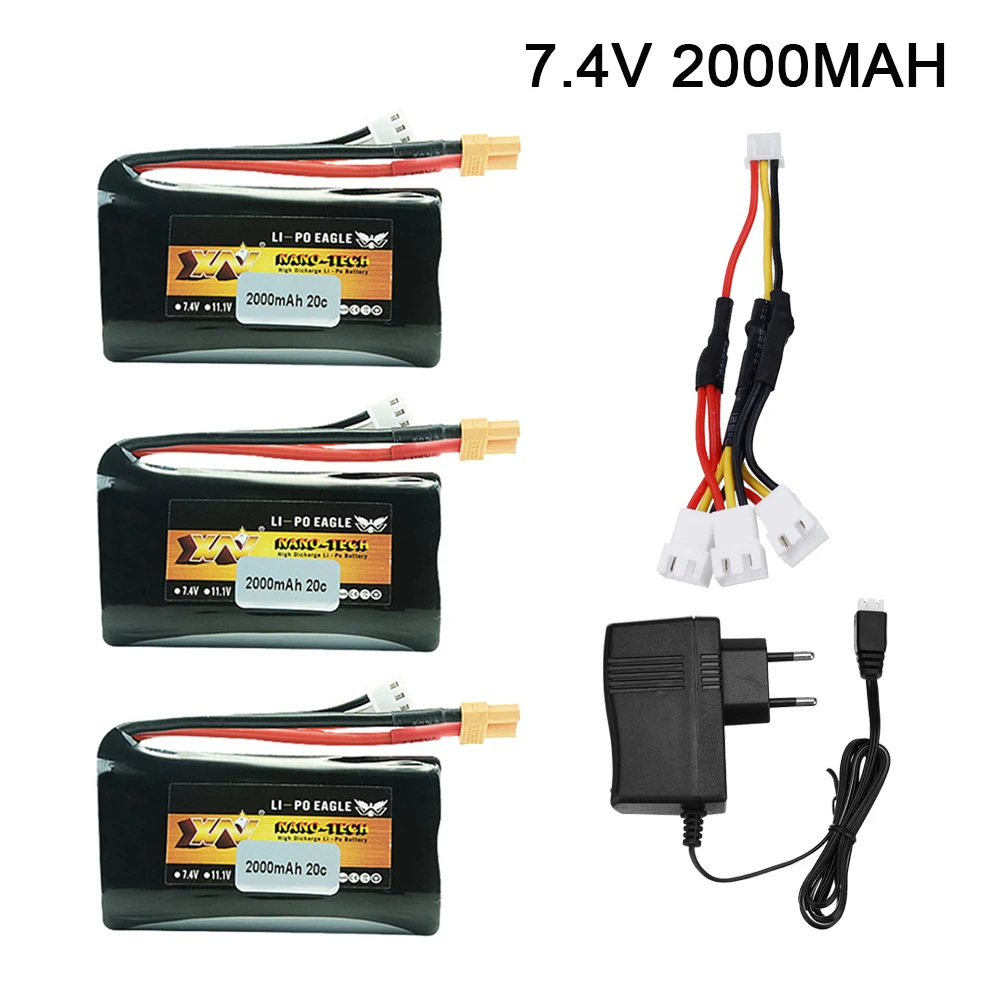 Литий-Полимерный Аккумулятор 7 4 в 2000 мАч с разъемом XT30 для Huina 580 550 582 583