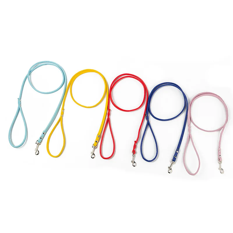 

Fashion multi-color PU round rope small and medium-sized dog leash pet supplies