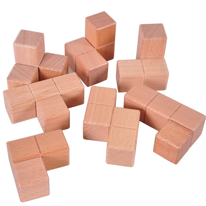 Лидер продаж обучающая деревянная головоломка-кубик Tetris IQ 3D головоломки для