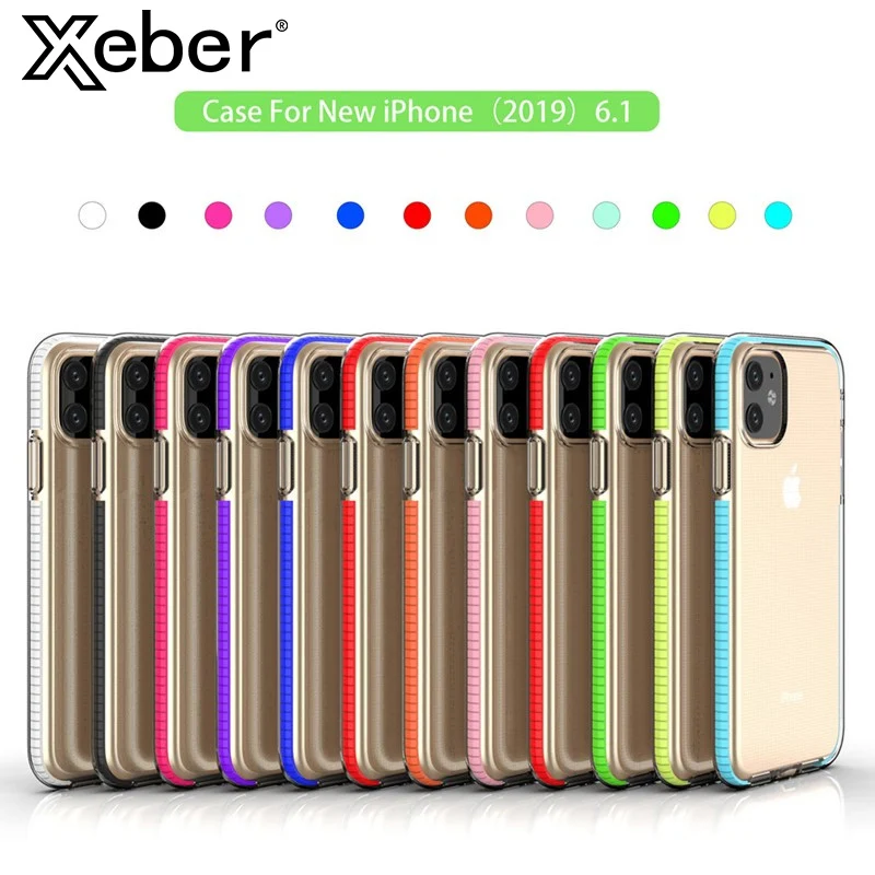 Двухслойный противоударный Прозрачный чехол для телефона iphone 11 12 X XR XS Max 7 8 6 Plus