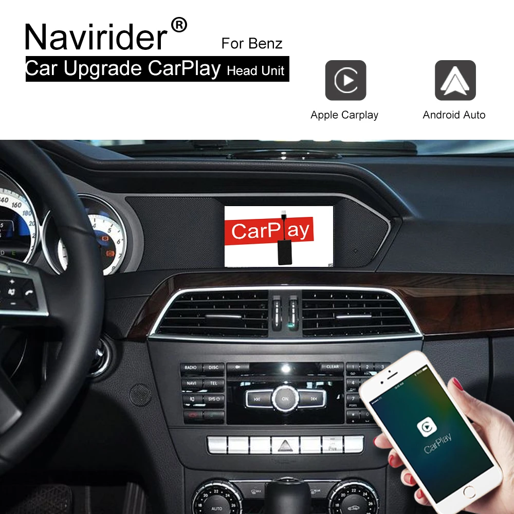 Автомобильный обновленный экран Apple CarPlay Android для Benz C200 C180 B200 B180 A200 A180 класса A/B/C