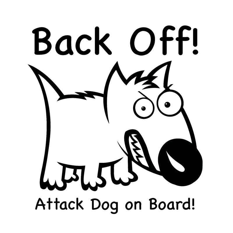 

16*14.8cm BACK OFF ATTACK DOG Car Truck Boat Decal Window Sticker Funny Personality Stickers Car Accessories