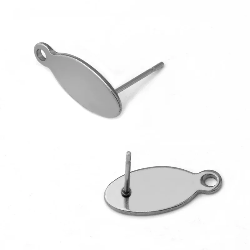 LUOMISS 20 шт Овальные с кольцом пентаграмма из нержавеющей стали серьги гвоздики