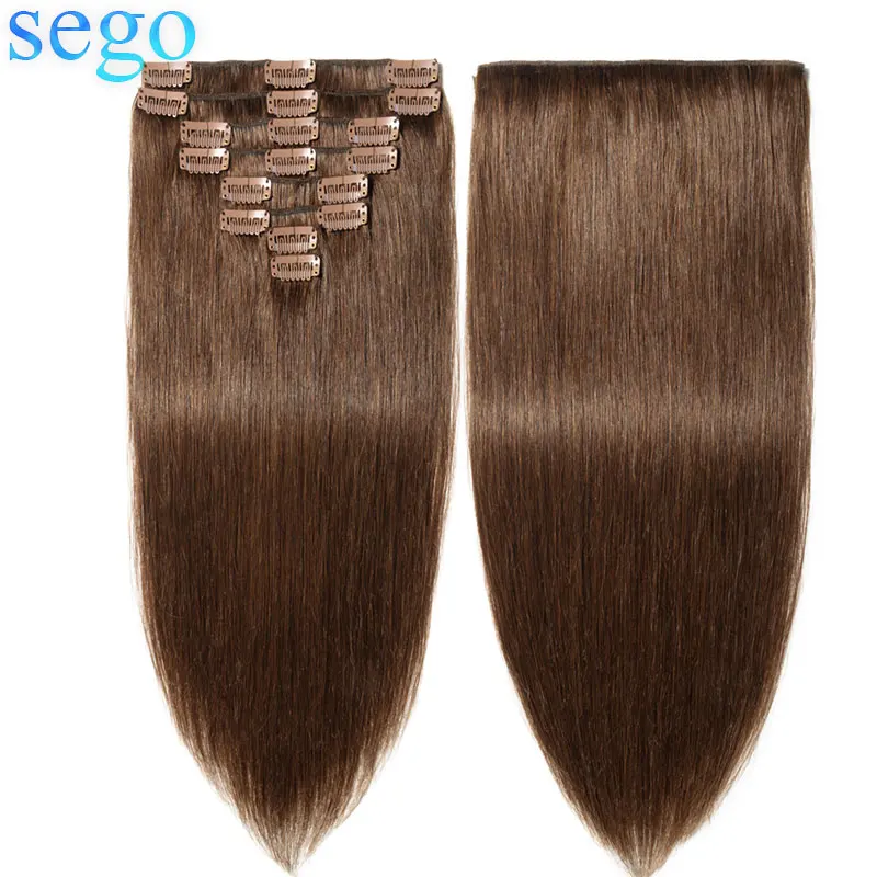 SEGO 70 г 120 8 шт./компл. прямолинейный скрепка в Пряди человеческих волос для