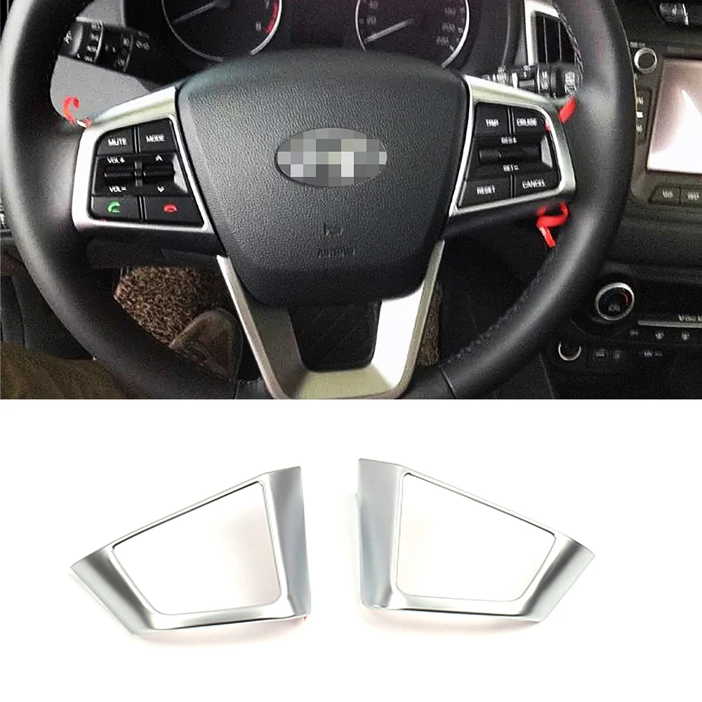 

For Hyundai Creta IX25 2016-2018 Steering Wheel Switch Button Frame Molding Cover Trim Silver Interior Mouldings ABS Sticker
