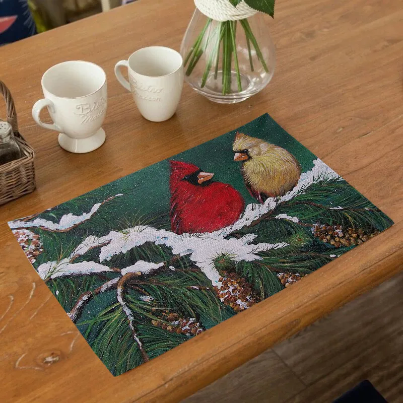 Подставки Fuwatacchi Рождественская салфетка под приборы для напитков Декор прочный