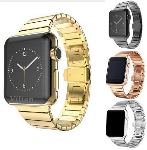 Металлический звеньевой браслет серии 6/5/4/3/2/1 для Apple Watch Band 44/42 мм 40/38 застежка