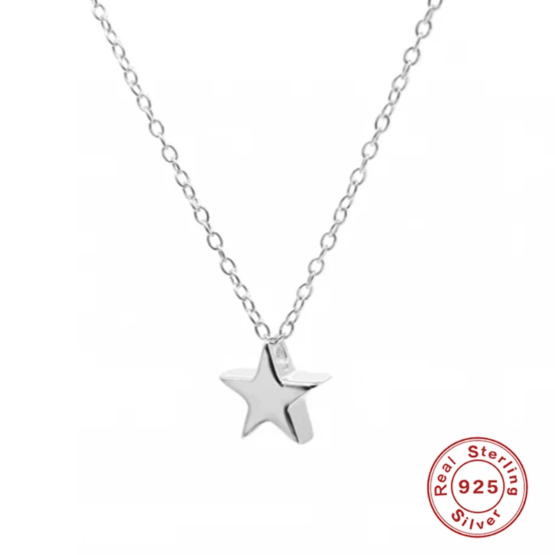 

Boako 925 Sterling Silver Pendant Necklaces Link Chain Cute Star For Women Engagement Anniversary Gift Fine Jewelry Collares W3