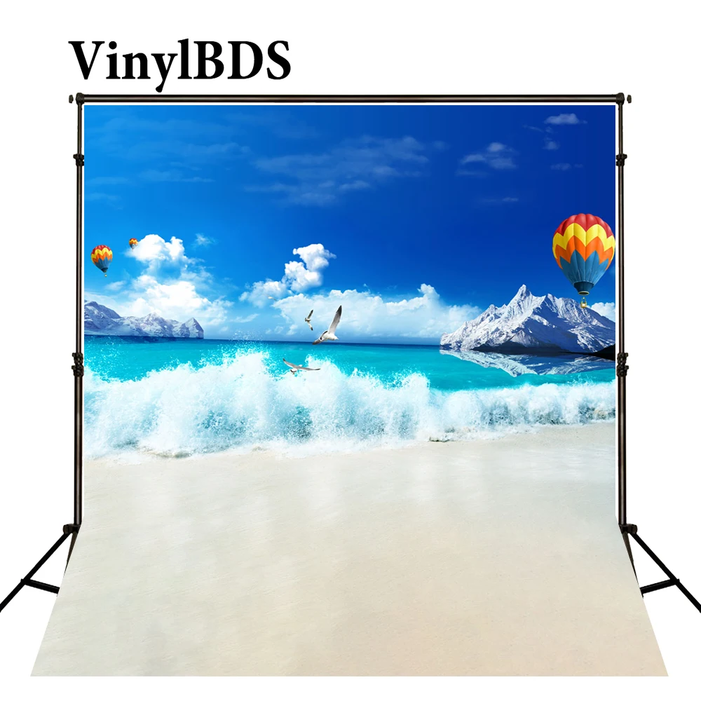 

Винилбдс пляж синий фон волны и воздушный шар фото сценические фотографии фоны дети фото для студии на заказ