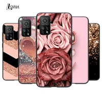 love rose gold style silicone cover for xiaomi mi note 11 10t 10 9 9t se 8 lite pro ultra 5g phone case shell