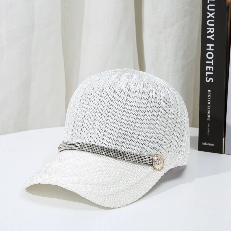 Outdoor Rhinestone Belt Sun Hat Peaked Cap Baseball Men Women Curved Visor Caps Fitted Fashion Casual Hip Hop Hats | Спорт и