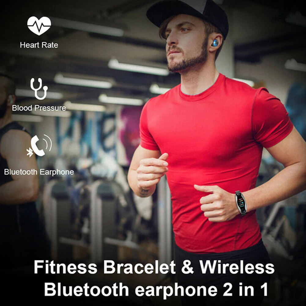 Смарт-часы-браслет TFT цветной экран Smartband фитнес-тренкер Bluetooth Спорт IP67 водонепроницаемый смарт-браслет с BT5.0 наушником