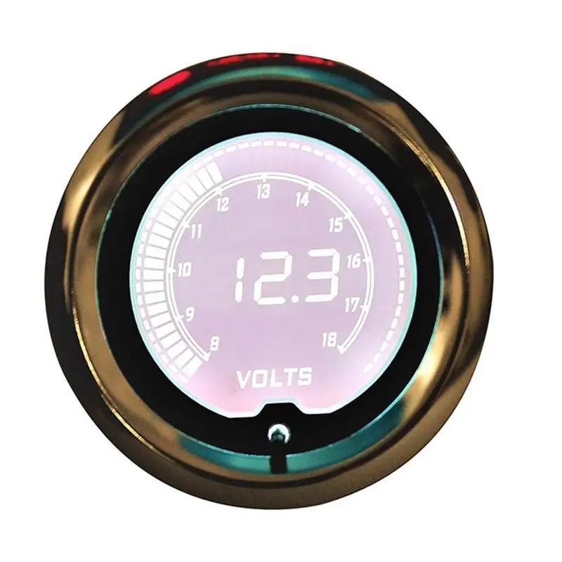 voltmeter " 52 мм 7 цветов светодиодный индикатор Boost/вода/Температура масла/давление масла/Вольт/Тахометр Автомобильный датчик+ Датчик стручки tacometro turbo boost контроллер - Цвет: voltmeter