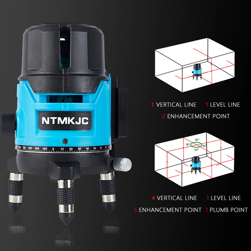 Лазерный уровень с 2/5/8/12 линиями и автоматическим самовыравниванием поворот на 360