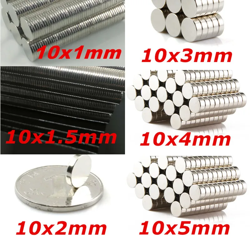 N35 Round Magnet Neodymium Magnet10x1mm 10x2mm 10x3mm 10x5mm Permanent NdFeB Super Strong Magnets 10x1.5mm