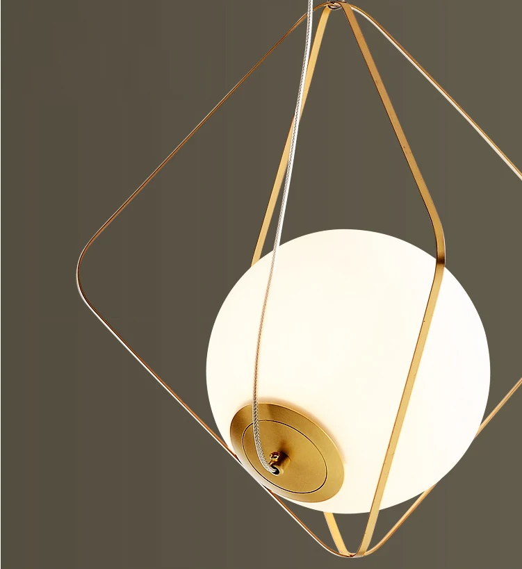 

Modern Metal Glass Pendant Lamp Restaurant Home Living Room Dining Room Decor Art Chandelier LED Suspension Lamps PA0674