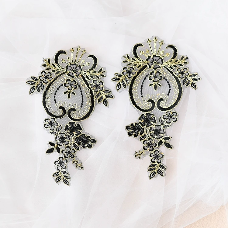 Золотая декоративная Кружевная аппликация в виде ананаса для свадебного