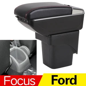 for ford focus 2 armrest box central store content box with cup holder ashtray can rise with usb accessory free global shipping