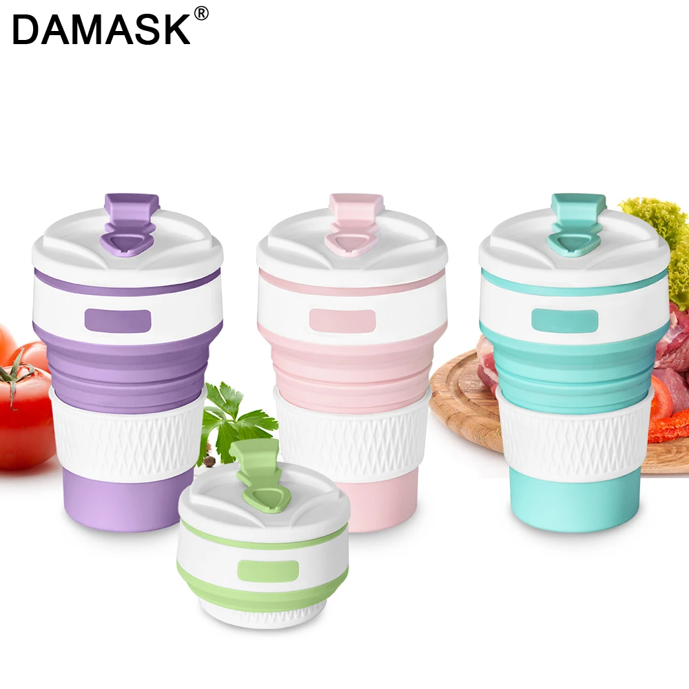 350 мл емкость портативная силиконовая телескопическая чашка для питья складная