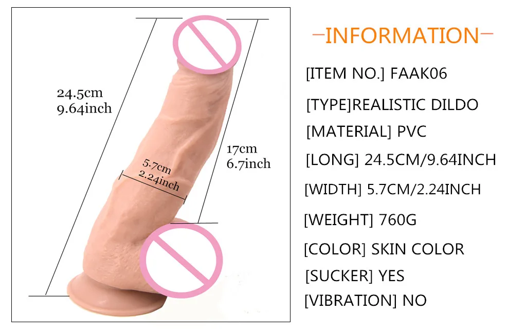 Фаллоимитатор FAAK огромный реалистичный пенис с присоской латинский коричневый