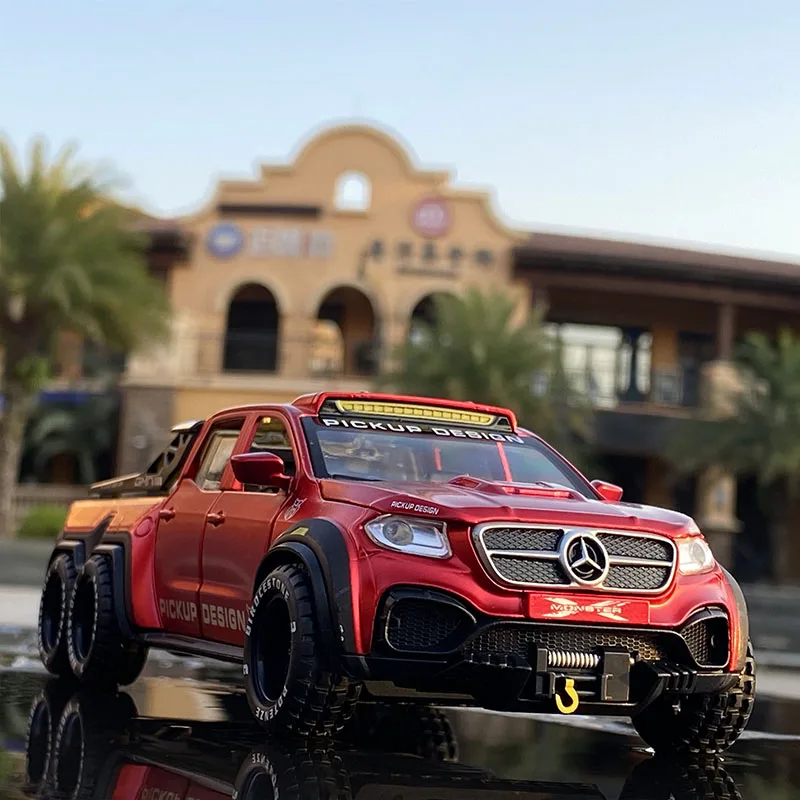 1:28 Benc X-Class 6*6 Monster Trucks Diecast & Toy Vehicles Car Model Miniature Scale Model Car Toys Children Collections