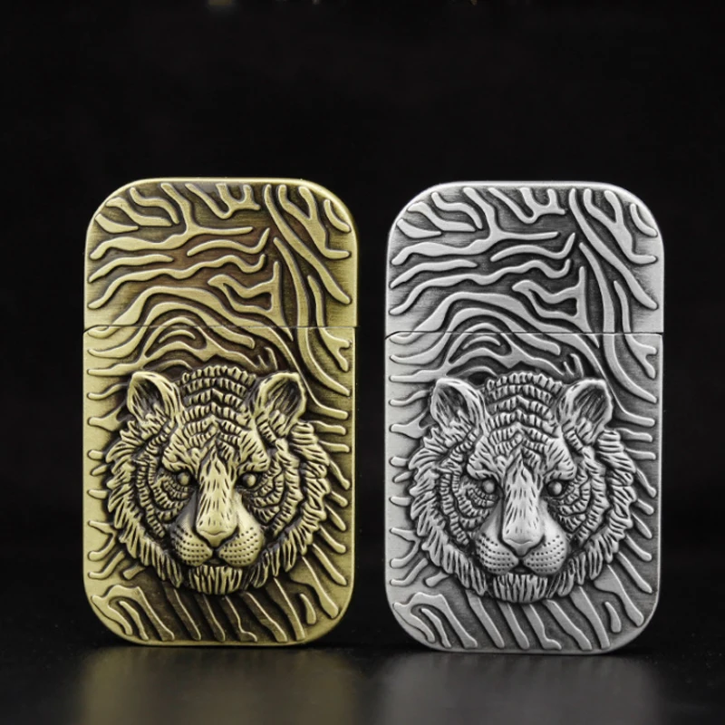 Unique Relief Wolf Cool Lighter For Men Butane Isqueiro Cigarette Windproof Refillable Gas Encendedores lighters smoking | Дом и сад