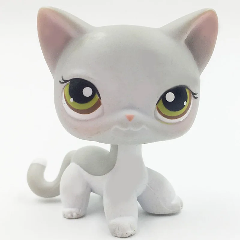 138 pet shop lps лпс пет шоп игрушки кошка немного короткие волосы стоял серый#5#391 черный#336 старые оригинальные игрушки котенок детей Рождество подарок коллекция - Цвет: 138