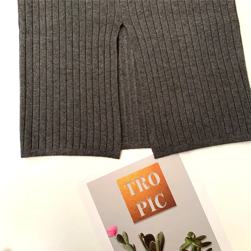 Осенне зимняя трикотажная Женская юбка 2020 Новая повседневная миди с высокой