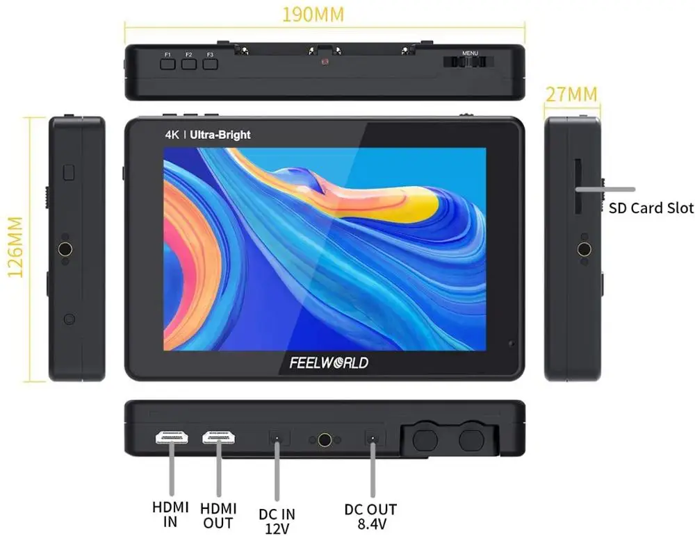 Andycine C7 7 дюймов 2200nit 3D LUT сенсорный экран с разрешением 4K HDMI Камера DSLR полевой