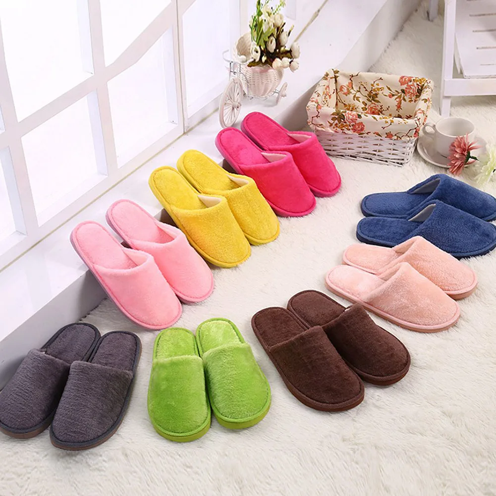 

Women Men New Candy Color Winter Warm Couple PVC Home Guest Indoor Cotton Floor Slippers Indoor Flip Flops Women Bedroom Shoes