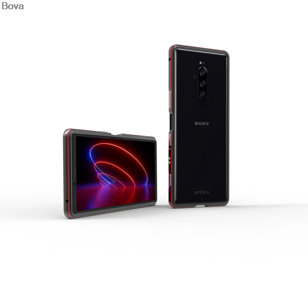 Чехол для sony Xperia 1/XZ4 Роскошный ультра тонкий алюминиевый бампер XZ4 + 2 пленки (1