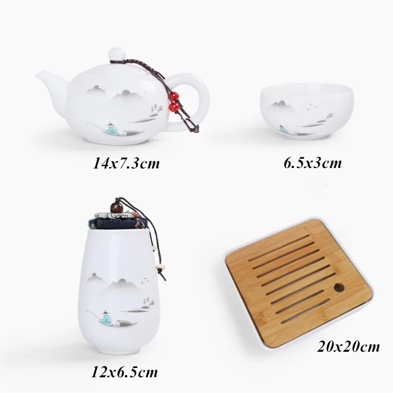 Набор для креативного путешествия в китайском стиле 1 горшок/4 чашки керамический