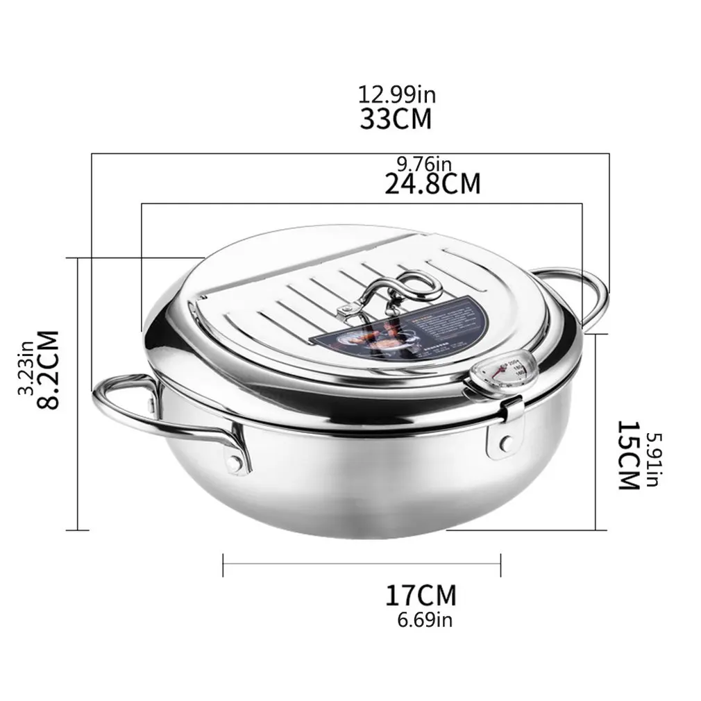 

Temperature-Controlled Japanese-Style Household Tempura Fryer Mini Stainless Steel Fryer Induction Cooker