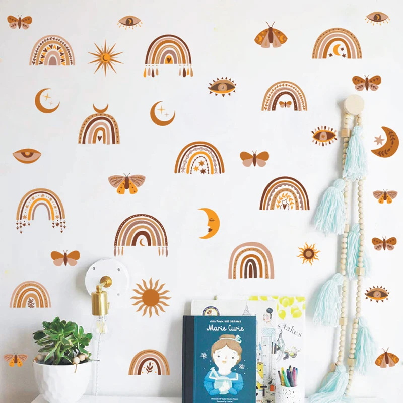 2021 богемная Радужная Настенная Наклейка s комнатный Настенный декор комнатная