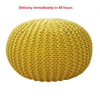 handmade comfortable ottoman footrest for living room home decorative seating bean bag modern knitted ottoman round floor seat