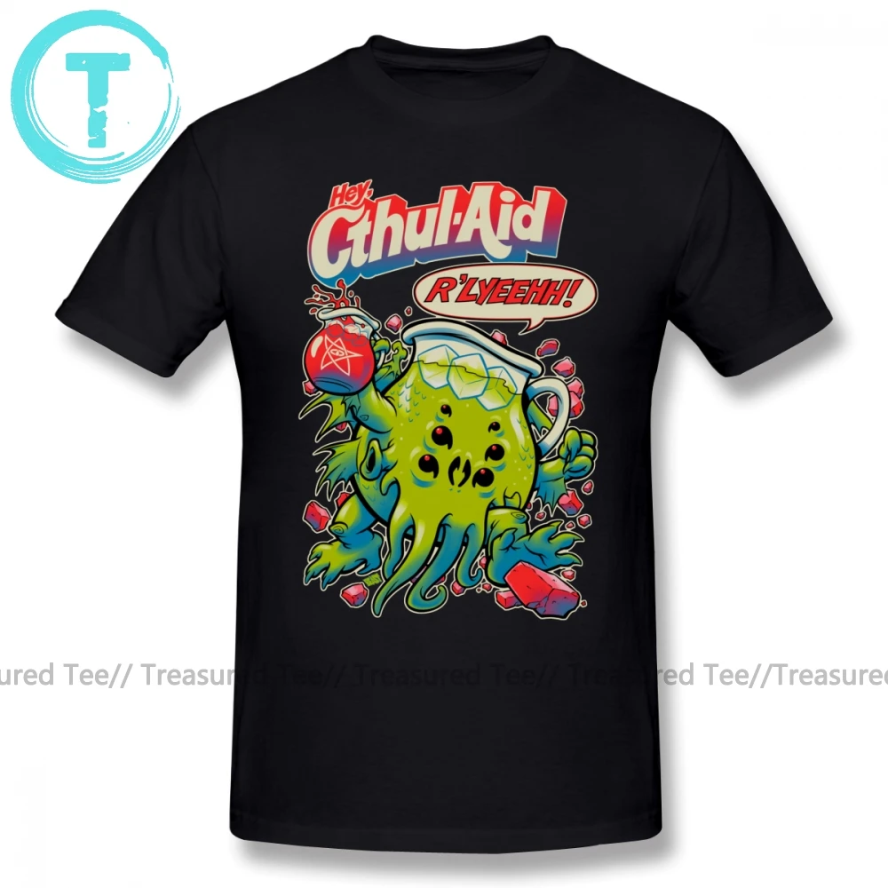 Ктулху Футболка с принтом героями мультфильмов CTHUL помощи футболка хлопковая