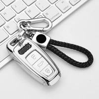 colorful hard tpu car key case cover for audi a6l a7 a8 q8 e tron c8 d5 2018 2019 2020 auto holder shell keychain accessories