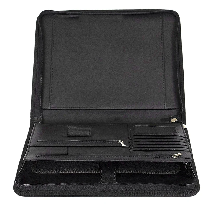Веганская кожаная папка на молнии Портфолио для бизнеса IPad/стол и карточка