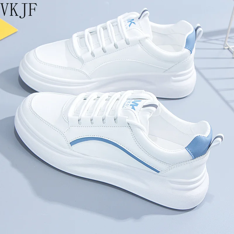 

White shoes 2021 Spring and Autumn New shoes Summer Thick-Soled Casual Shoes Wild Student Board Shoes Female Sneakers