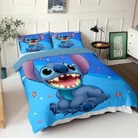 disney lilo stitch bedding set cartoon bedspread single twin full queen king size bedclothes childrens boy bedroom bed set