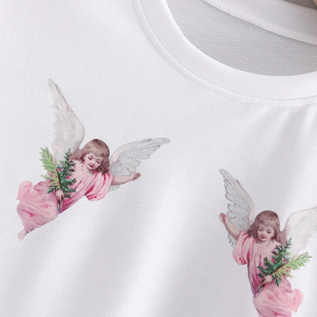 Толстовки Женская мода плюс размер мультфильм печати круглый вырез Осенняя